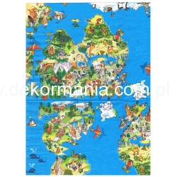 Serwetka -1596- mapa, dziecięce, podróże